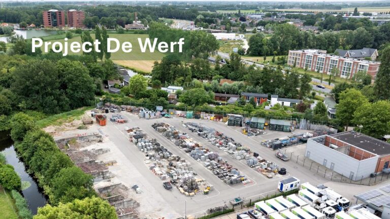 Luchtfoto van het terrein van project De Werf in Heemstede